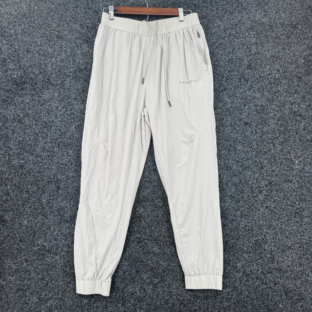 YoungLA 237 Joggers Mens Large Light Gray Athletic Gym Pants YLA2902 Drawstring